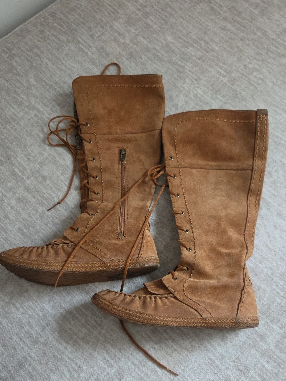 UGG Women's Chestnut Lace-Up Suede Tall Boots
